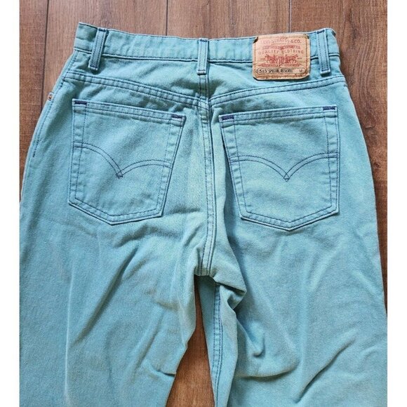 Vintage Y2K 90s Levi's 515 Special Reserve Relaxed Fit Tapered Leg‎ Teal Green - Picture 6 of 9